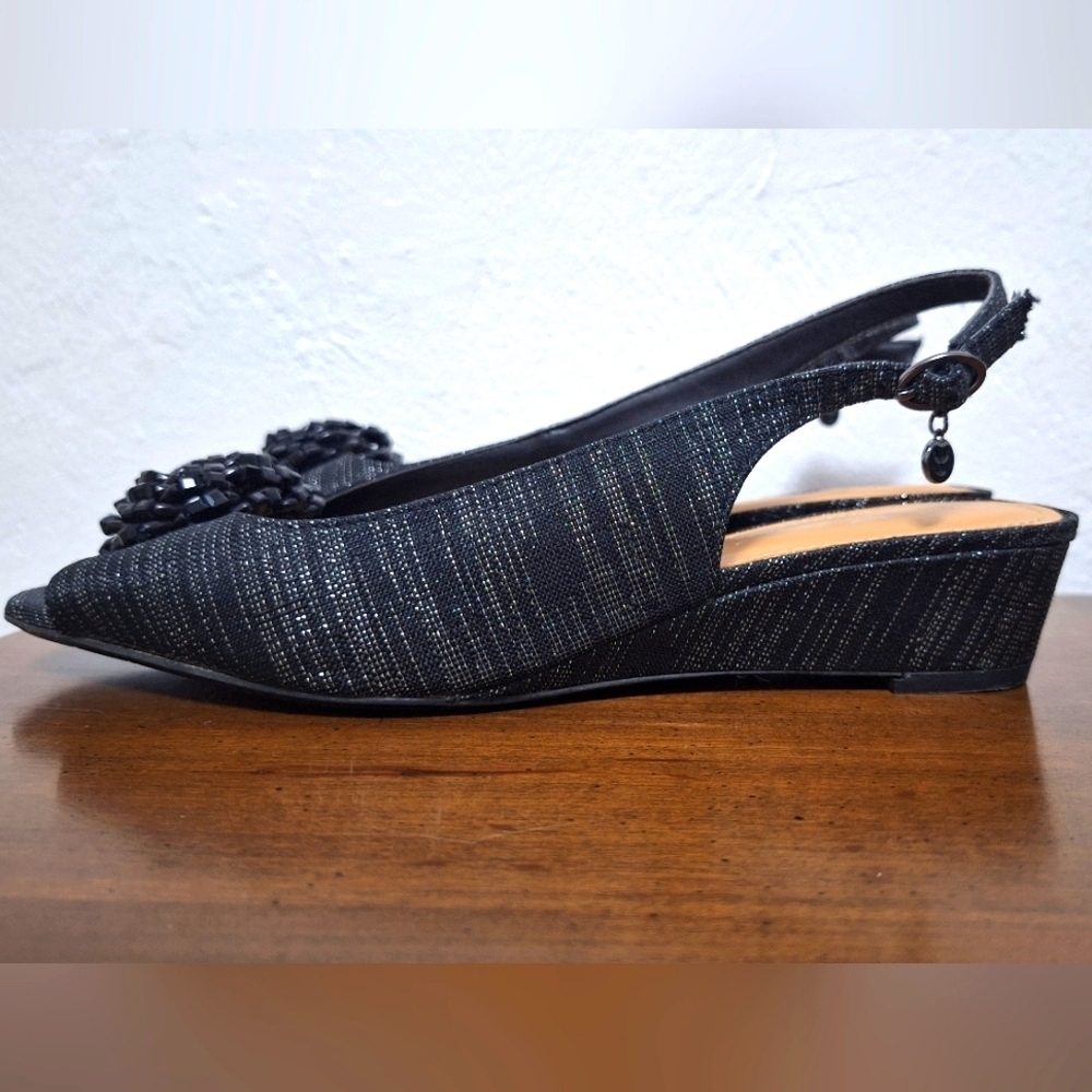J. Renee Black Womens Sandals Size 81/2 WW - Picture 3 of 10